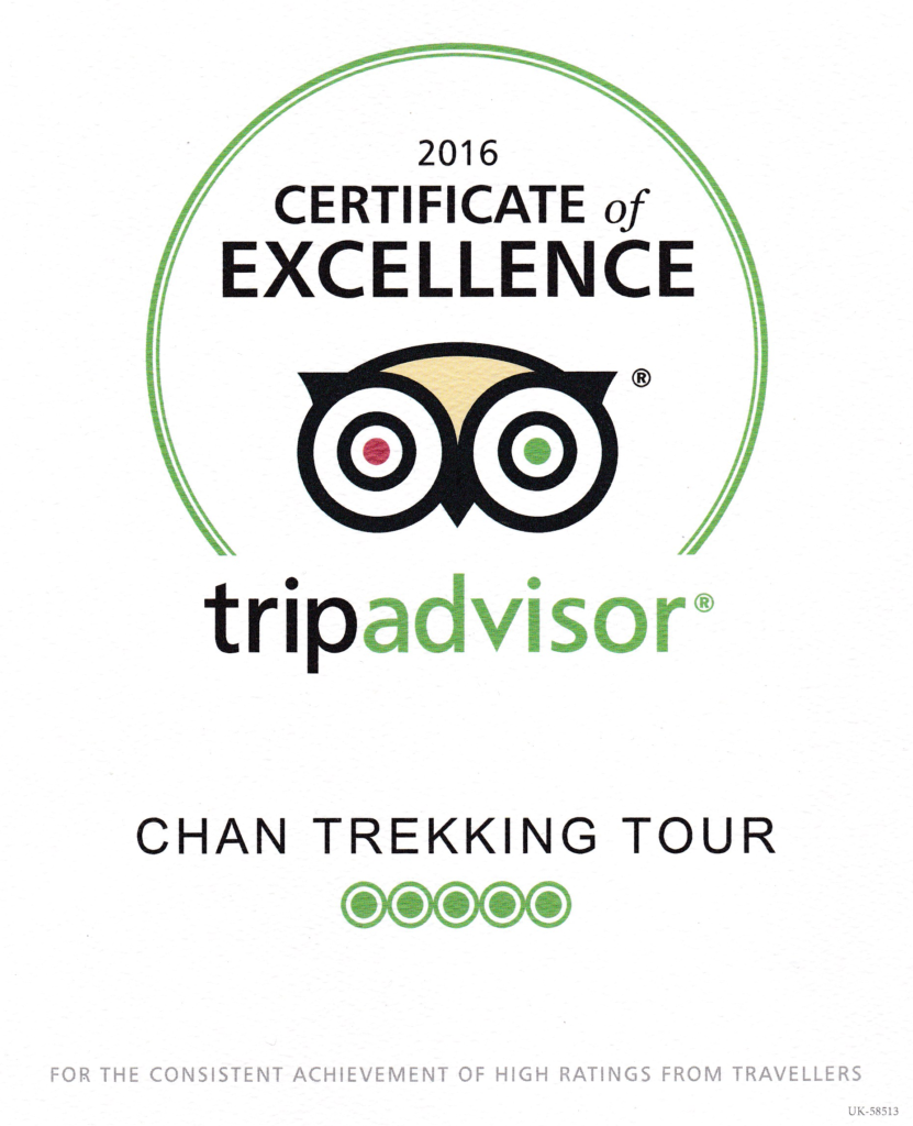 certificate-of-excellence-tripadvisor-chan-trekking-tour-2016